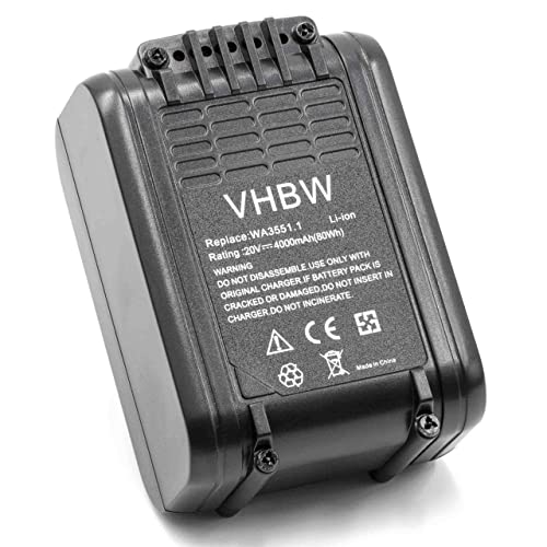 vhbw Akku kompatibel mit Worx Landroid M1000 WR143E, M500 WR141E, M700 WR142E, M WR141E Elektrowerkzeug (4000mAh Li-Ion 20 V)