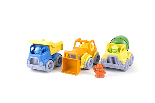 Green Toys 8601209 Baufahrzeuge mit Figuren, Spiel-Set, nachhaltiges Spielzeug für Kinder ab 24 Monaten, Mehrfarbig