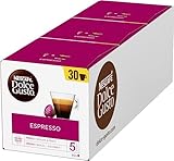 NESCAFÉ Dolce Gusto Espresso, XXL-Vorratsbox, 90 Kaffeekapseln, 100% edle Arabica Bohnen, Charaktervoller Espresso, Fruchtige Granatapfelnote, Aromaversiegelte Kapseln, 3er Pack (3x30 Kapseln)
