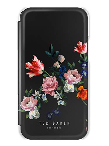 Ted Baker Spiegel Hülle für iPhone 12 Pro Max (2020) 6,7 Zoll kompatibel mit MagSafe Wireless Charging - Sandelholz Schwarz Silber