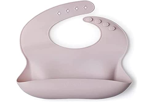 GLOOP - Silikonknebel mit Fronttasche - bleibt sauber während der Fütterungszeit, wasserdicht und pflegeleicht, verstellbar durch praktischen Knopfverschluss