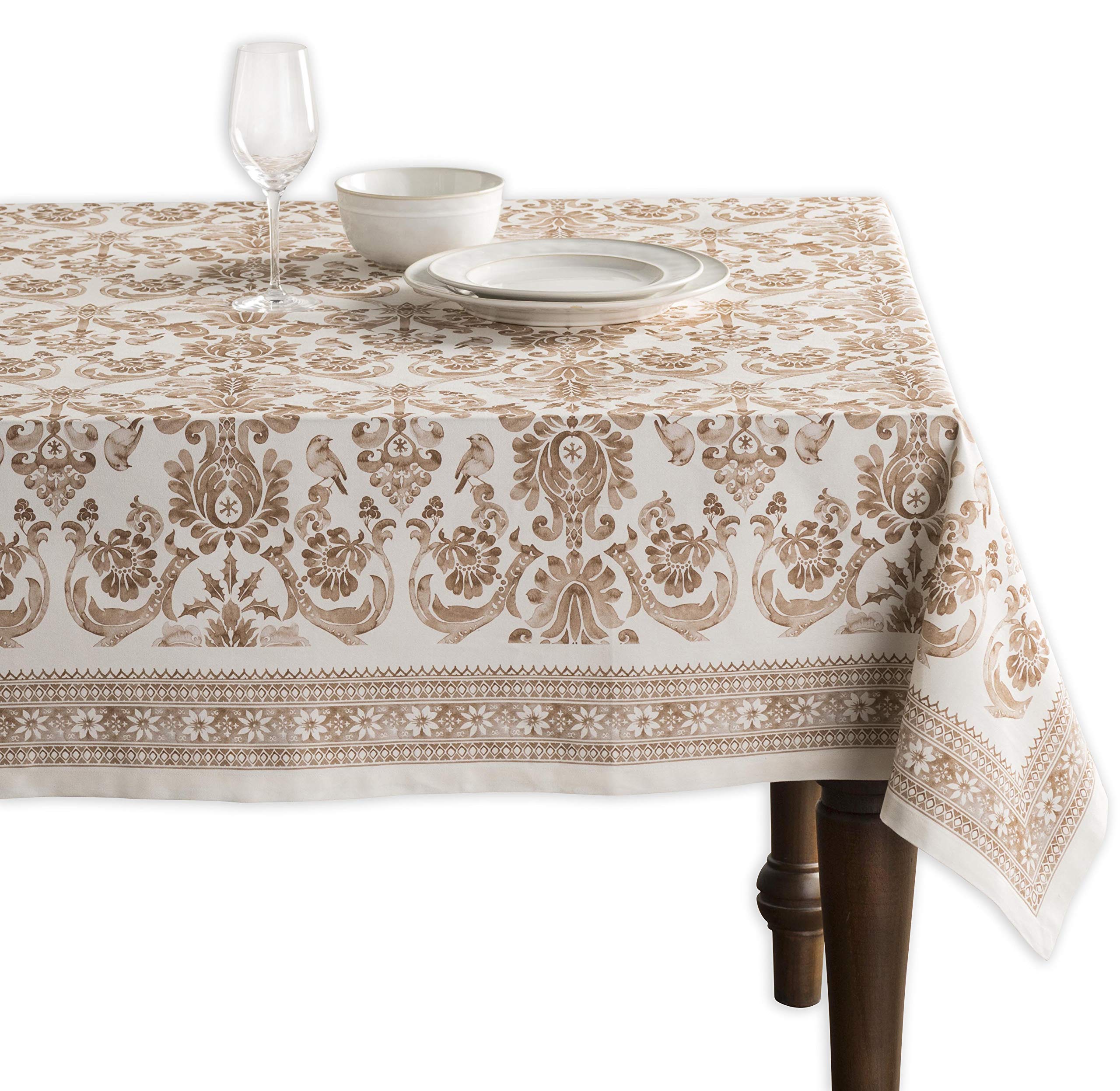 Maison d' Hermine Allure 100% Baumwolle Tischdecke für Küche | Abendessen | Tischplatte | Dekoration Parteien | Hochzeiten | Thanksgiving/Weihnachten (Rechteck, 140cm x 180cm)