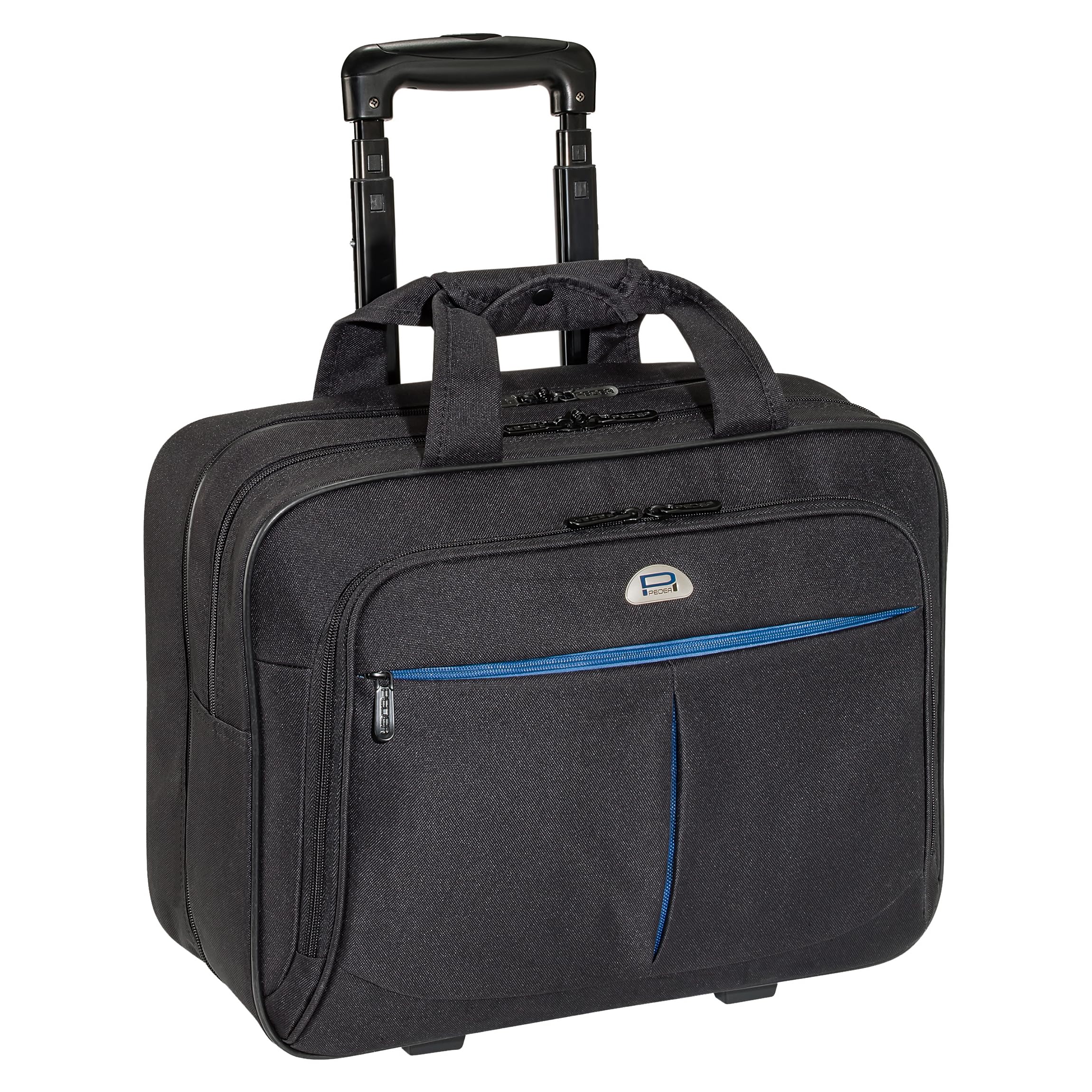PEDEA Business Trolley Premium Air Laptop-Rollkoffer bis 17,3 Zoll (43,9 cm) mit Übernachtungsfach, schwarz