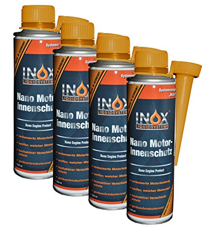 INOX® Nano Motorinnenschutz Additiv, 4 x 250ml - Motorinnenversiegelung verhindert Verschleiß für alle Benzin- und Dieselmotoren