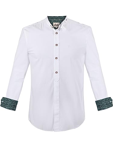Almbock Trachtenhemd modern | Hemd festlich elegant in Farbton weiß Made in Germany | Hemd für Hochzeit oder andere Anlässe in der Größe S
