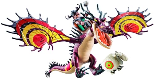 PLAYMOBIL DreamWorks Dragons 70731 Dragon Racing: Rotzbakke und Hakenzahn, Ab 4 Jahren