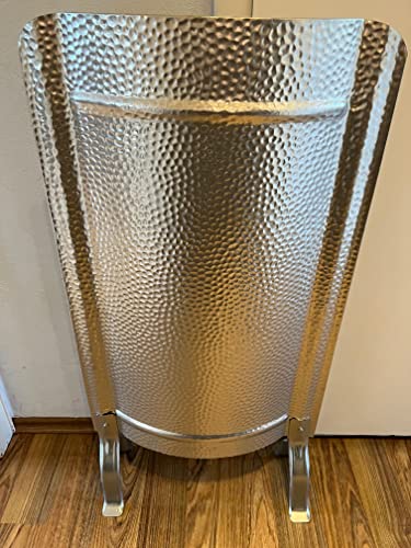 Ofenschirm mit Füßen Silber verzinkt Farben 91 x 46 cm gehämmert Hitzeschutz
