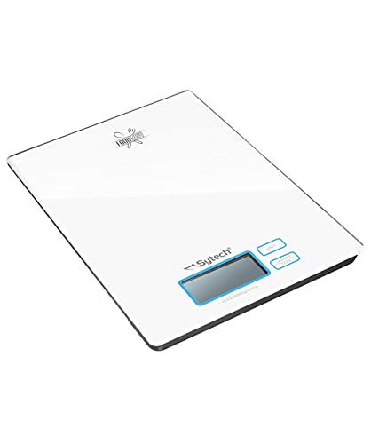 Sytech Digitale Küchenwaage, Design · Slim, 5 kg, Weiß