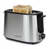 Korona 21255 Toaster | Hochwertiges Edelstahlgehäuse | Integrierter Brötchenaufsatz | Stufenlos einstellbarer Bräunungsgrad | Krümelschublade | 900 Watt