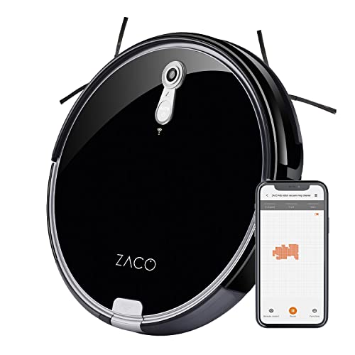 ZACO A8s Saugroboter mit Wischfunktion, App & Alexa Steuerung, 7,2cm flach, automatischer Staubsauger Roboter, 2in1 Wischen oder Staubsaugen, für Hartböden, Fallschutz, mit Ladestation