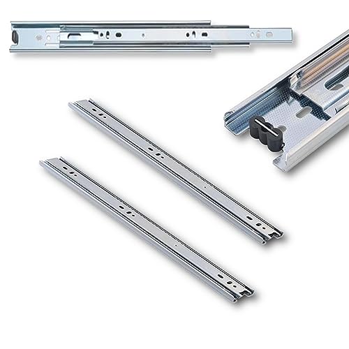 1x Paar Schienen für Schubladen - flüssige & präzise Schubladen Auszüge aus Stahl - Vollauszug, verschiedene Größen (55-110 cm)