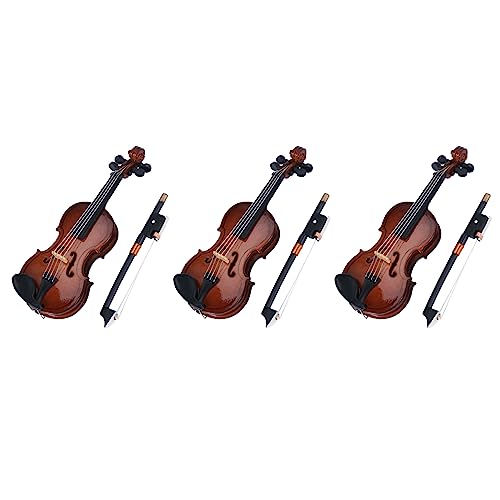 Lubrol 3X Geschenke Violine Musikinstrument Miniatur-Nachbildung mit Etui, 8X3cm