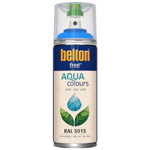 belton free Wasserlack RAL 5015 himmelblau, matt, 400 ml - Geruchsneutral