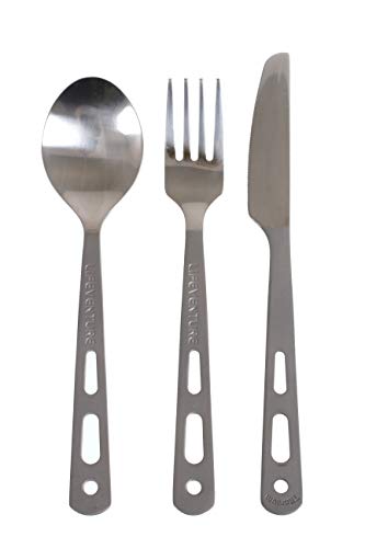 Lifeventure Titanium Cutlery Set, grau, One Size
