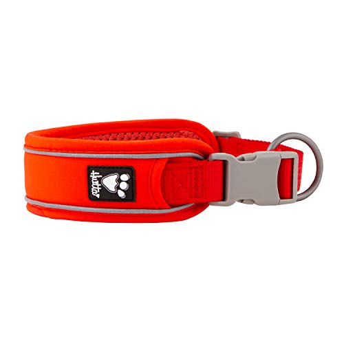 Hurtta Weekend Warrior ECO Halsband für Große Hunde, Hundehalsband aus Recyceltem Polyester, Roseship Rot 55-65 cm