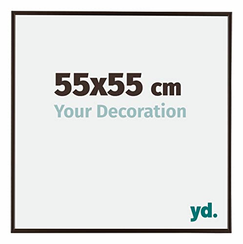 yd. Your Decoration - 55x55 cm - Bilderrahmen von Kunststoff mit Acrylglas - Antireflex - Ausgezeichneter Qualität - Antrazit - Fotorahmen - Evry,