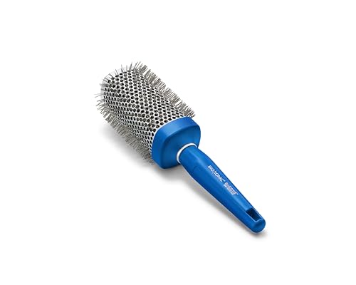 Bio Ionic BlueWave Round Brush X-Large,NanoIonic Conditioning Brush,Crimped bristles for added tension, Soft Touch, Easy Grip Handle
