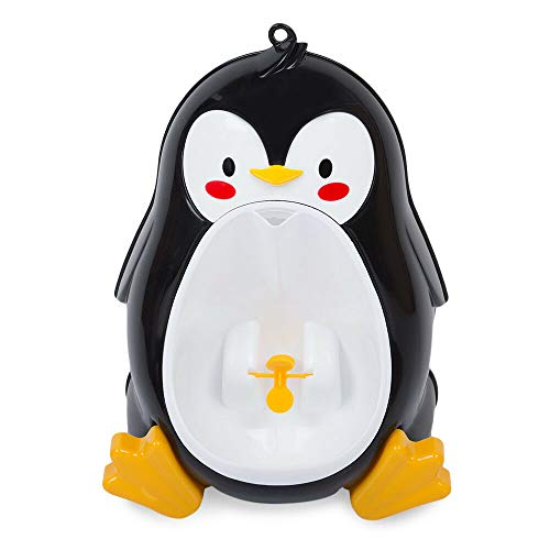 Uinfhyknd Baby Boy Potty Pinguin für Kinder, Standfunktion, vertikal, für Kinder, kleines Kind, an der Wand, Schwarz