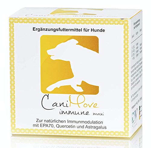 CaniMove Immune Maxi (EPA70 + Tragant + Quercetin), 1 Pkg (100 Kapseln) Ergänzungsfuttermittel für Hunde mit hochkonzentrierter Eicosapentaensäure zur Immunmodulation.