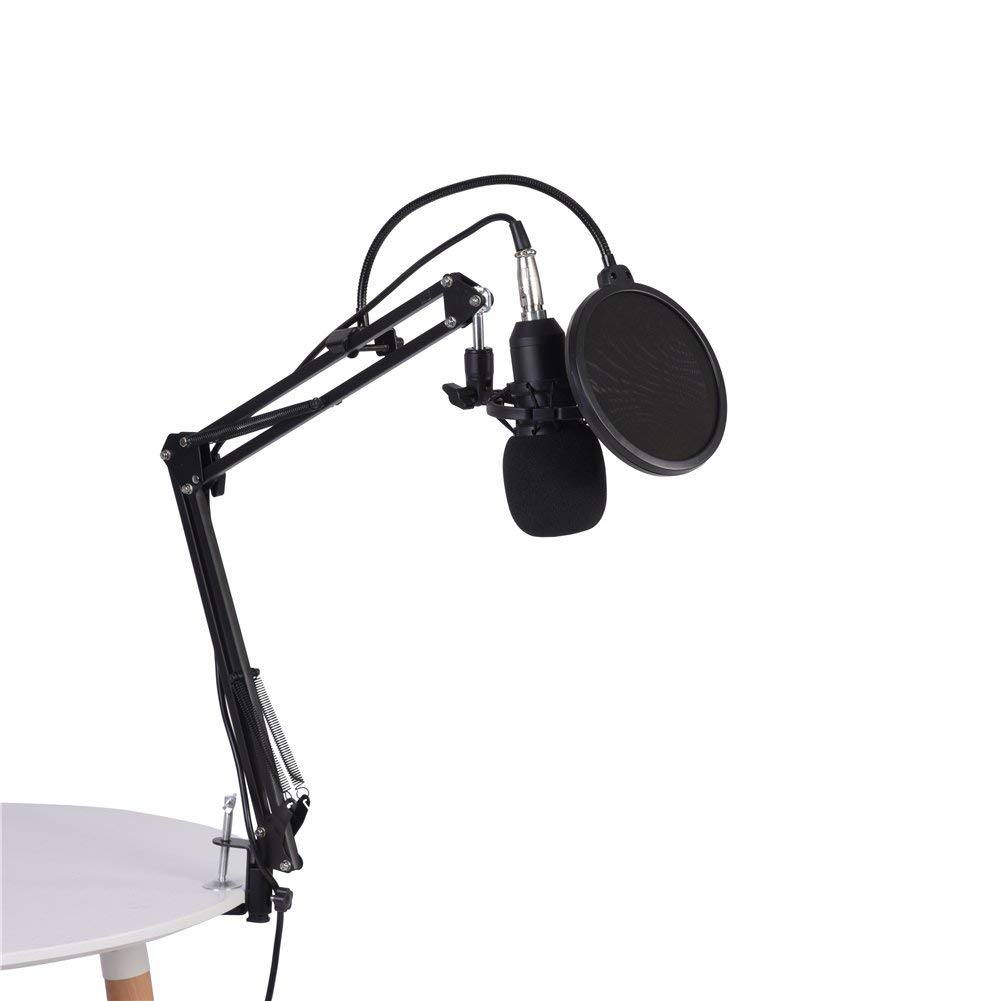 USB Mikrofon, Verstellbarer Schwanenhals Mikrofon, BM-800 Kondensator Mikrofon Kit, Mikrofonständer mit Kondensatormikrofon, Shock Mount