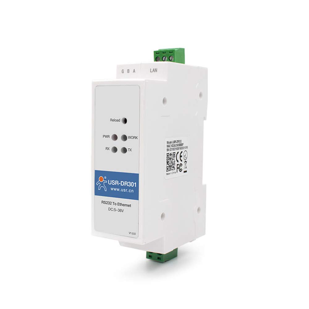Q-BAIHE DR301 Serieller Seriell-zu-Ethernet-Konvertermodul für DIN-Schienen-Server RS232 mit Adapter