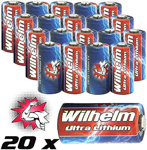 20 x CR123 WILHELM 3V Lithiumbatterie CR123A 123 CR Fotobatterie Photo