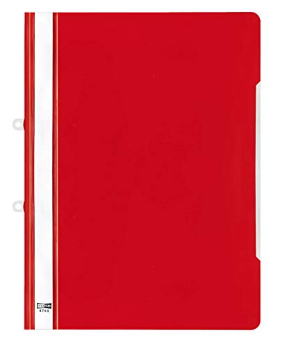 Veloflex 4745021 - Angebotshefter DIN A4, PVC, Deckel transparent, mit Beschriftungsstreifen, rot, 20 Stück