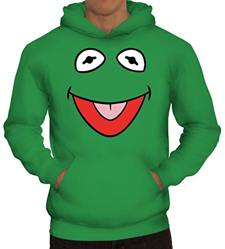 ShirtStreet Karneval Fasching Verkleidung Kapuzenpullover Gruppen & Paar Frosch Kostüm, Größe: 3XL,Kelly Green