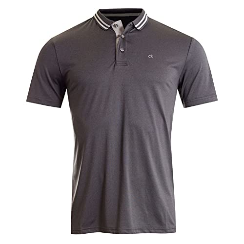 Calvin Klein Herren Poly Jersey TECH Polo Golf-T-Shirt, Charcoal Marl, Mittel