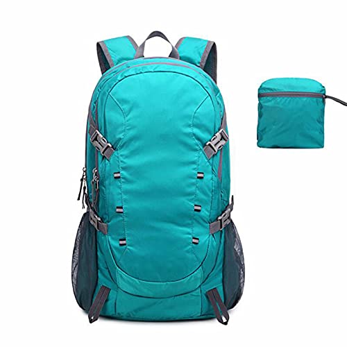 QLINDGK 40 l ultraleichter und verstaubarer Wanderrucksack, wasserdicht, verstaubar, für Camping, Wandern, Klettern, Radfahren, Trekking-Zubehör Gr. M, grün