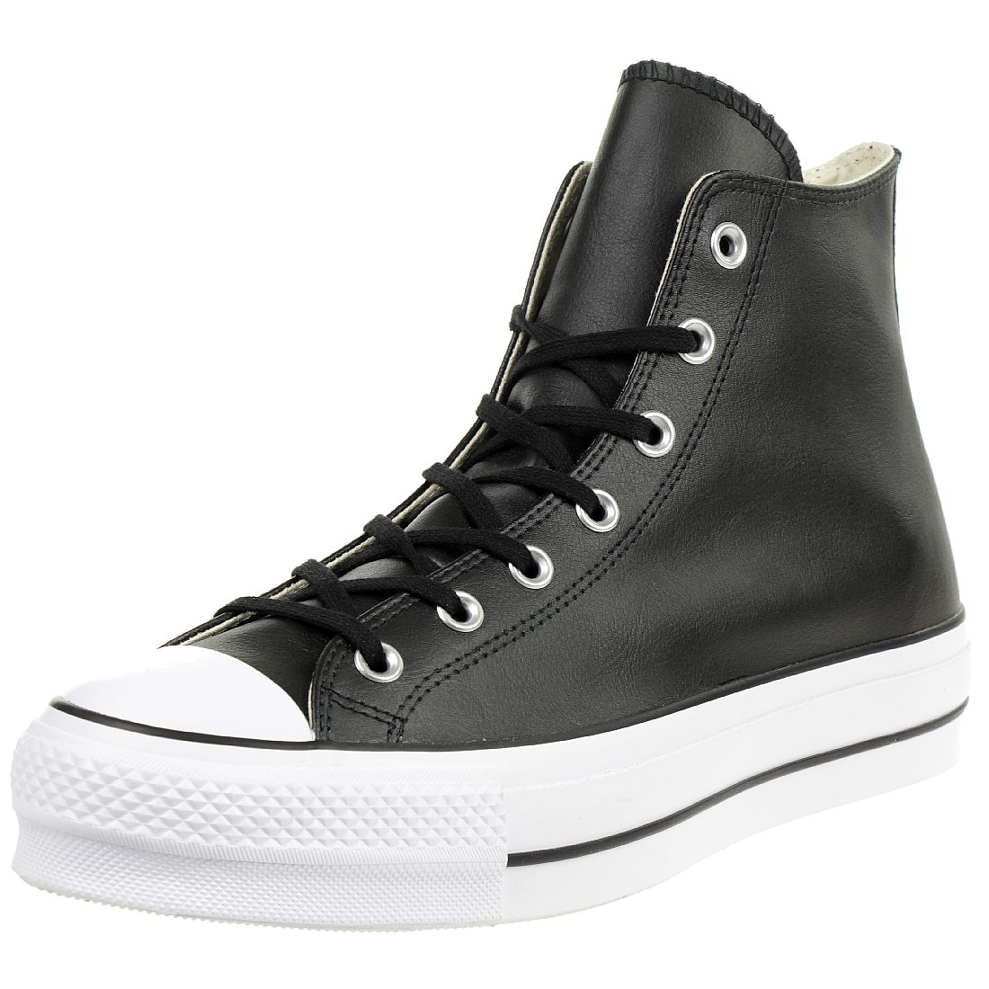 Converse Damen Chuck Taylor All Star Lift CLEAN Sneakers, Schwarz (Black/Black/White 001), 42.5 EU