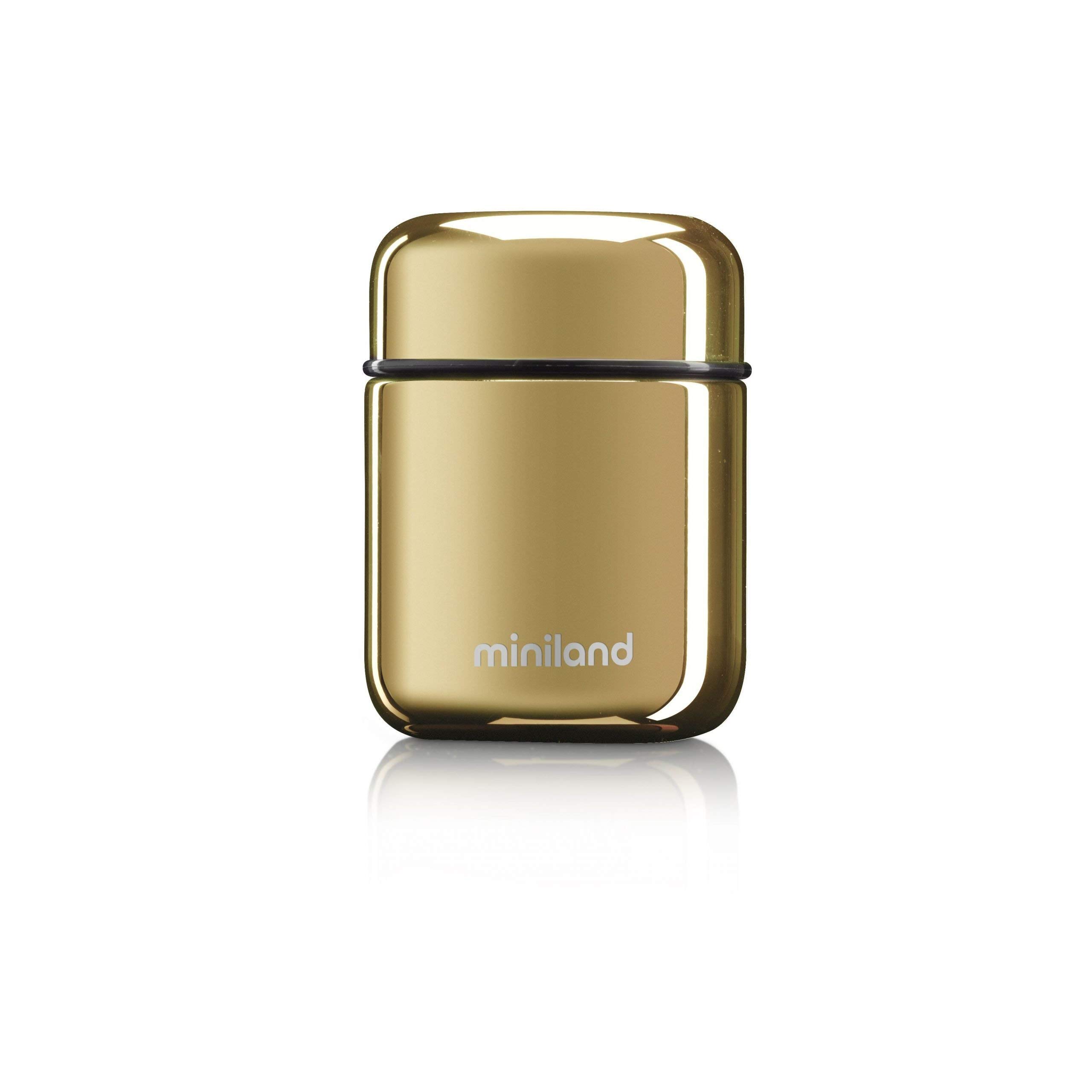 Miniland FOOD THERMOS MIN, DELUXE GOLD, Isolierbehälter für Babynahrung, 280 ml, 1 Dose