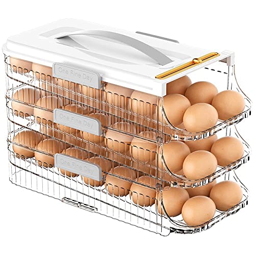 Fanao Eierhalter für KüHlschrank EierbehäLter mit Rolling Egg Organizer für KüHlschrank Eierspender