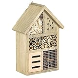 Insektenhaus aus Holz, umweltfreundlich, Biene, Marienkäfer, Schmetterling, Insekten, 25,5 cm