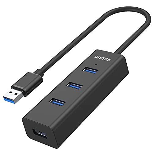 UNITEK USB Hub 4 Port 3.0 + 1 Microusb/SuperSpeed Datenhub Multiport Verteiler für PC, Laptop, Tastatur, Mouse, Drucker/iOS (Mac) + Windows Kompatibilität/Plug&Play/Y-3089