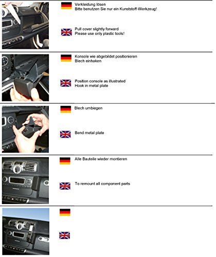 KUDA 091835 Halterung Kunstleder schwarz für Mercedes Smart Fortwo (Reihe 451) ab 10/2010 bis 2014 (ohne Navi) (Facelift)