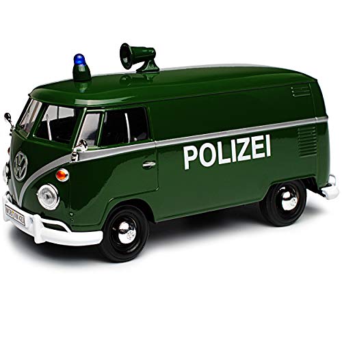 Motormax Volkwagen T1 Polizei Grün 1950-1967 1/24 Modell Auto