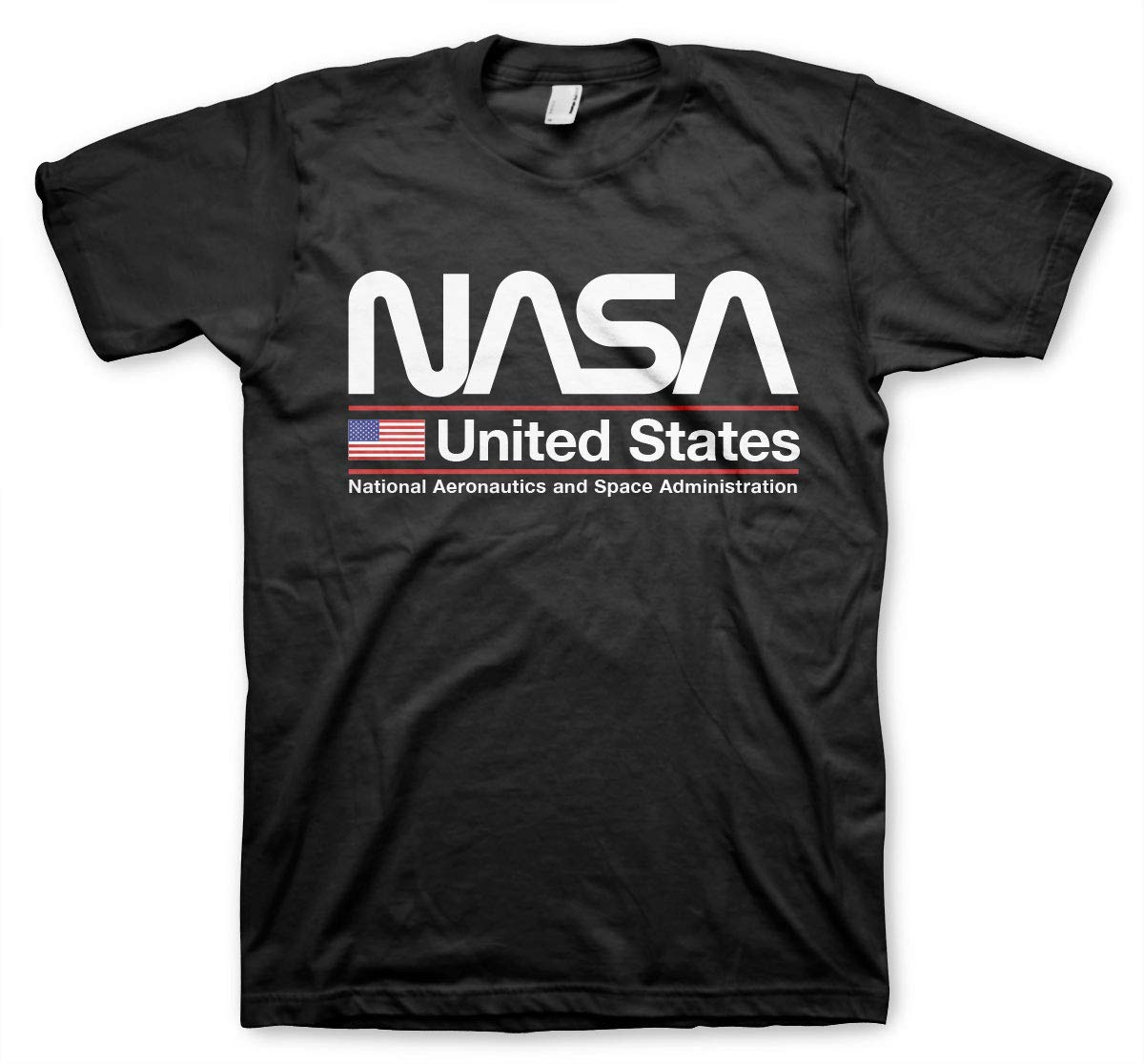 Nasa Offizielles Lizenzprodukt United States Herren T-Shirt Groß & Hoch Herren T-Shirt (Schwarz), 3XL