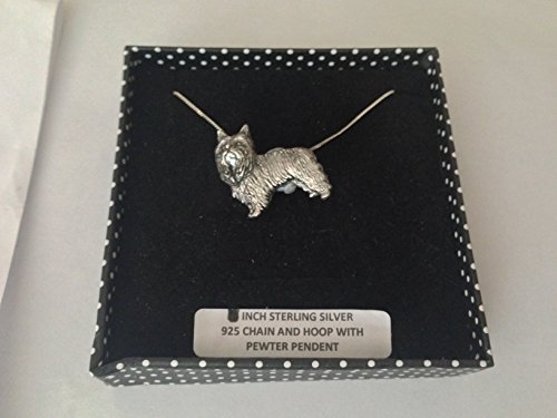 Prideindetails D6 Yorkshire Terrier Anhänger, echtes 925 Sterlingsilber, handgefertigt, 50,8 cm lange Kette, mit Geschenkbox