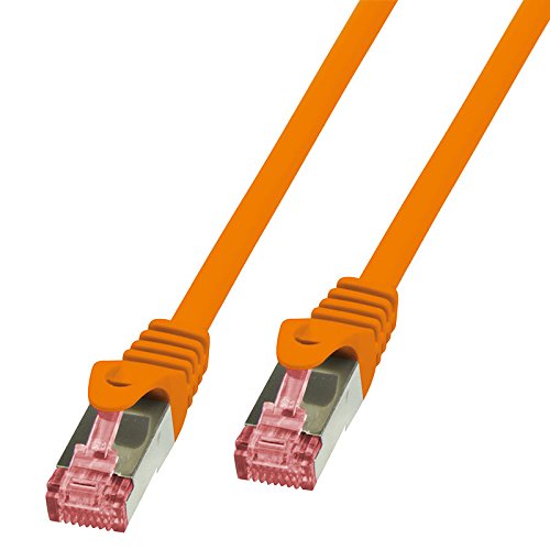 BIGtec LAN Kabel 25m Netzwerkkabel Ethernet Internet Patchkabel CAT.6 orange Gigabit SFTP doppelt geschirmt für Netzwerke Modem Router Switch 2 x RJ45 kompatibel zu CAT.5 CAT.6a CAT.7 Stecker