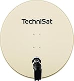 TechniSat SATMAN 850 PLUS - Satellitenschüssel für 2 Teilnehmer (85 cm Sat Spiegel mit Masthalterung und 40mm Universal-Twin-LNB) beige