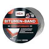 MEM Bitumen-Band, Selbstklebendes Dichtungsband, UV-beständige Schutzfolie, Stärke: 1,5 mm, Maße: 10 cm x 10 m, Farbe: Blei