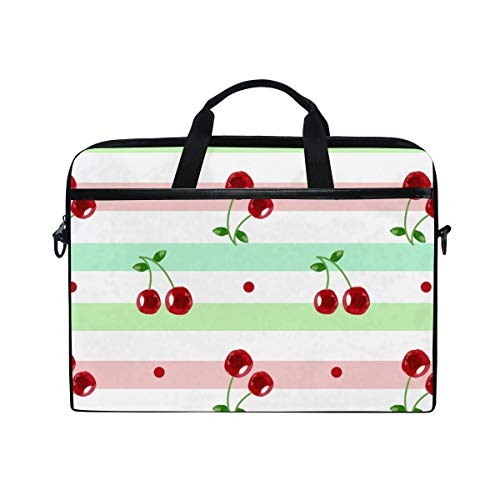 LUNLUMO Cherry with Stripes 15 Zoll Laptop and Tablet Bag Durable Tablet Sleeve for Business/College/Women/Men