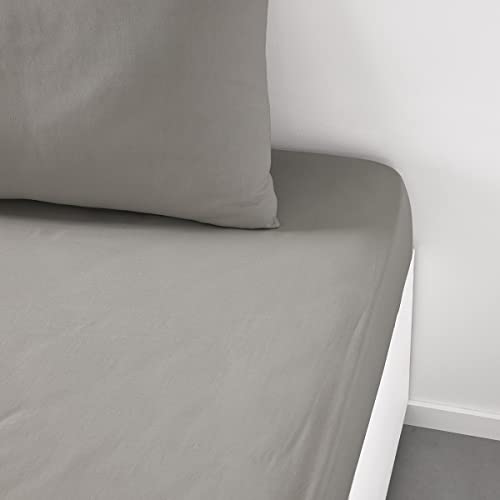MAELSA® - Spannbettlaken, 140 x 200 + 30 cm – Today Essential Farbe Dune – Bettlaken aus 100 % Baumwolle, 57 Fäden/cm²