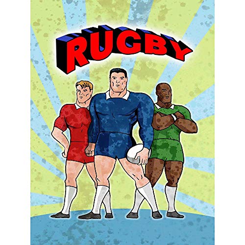 Wee Blue Coo Poster/Poster, Motiv: Rugby, Fußballspieler, Sonne, gestresst, 30,5 x 40,6 cm