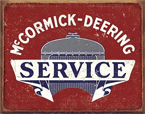 Desperate Enterprises McCormick Deering Service Blechschild - Nostalgische Vintage Metall Wanddekoration - Made in USA