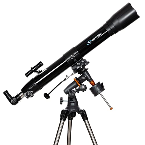 OPTICON - Teleskop Constellation I Vergrößerung 675x I Durchmesser 80 mm I Brennweite 900 mm I Barlowlinse 3X I für Anfänger und Fortgeschrittene I Umfangreichem Zubehör