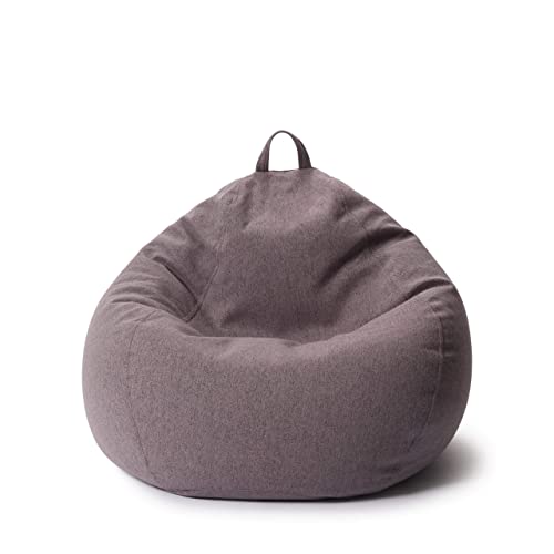 Lumaland Comfort Line Sitzsack L Indoor - 80x90x50 cm - Bodenkissen, Bean Bag Chair - 185 L - EPS Perlen Füllung - Dunkelgrau