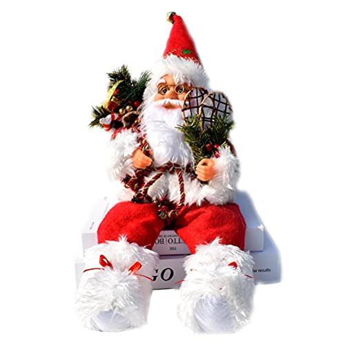 HUSHUI Weihnachtssitzende Figur Stehender Weihnachtsmann,Weihnachtsvitrine Dekoration Sitzender Weihnachtsmann Puppe Fenstereinrichtung Ornament