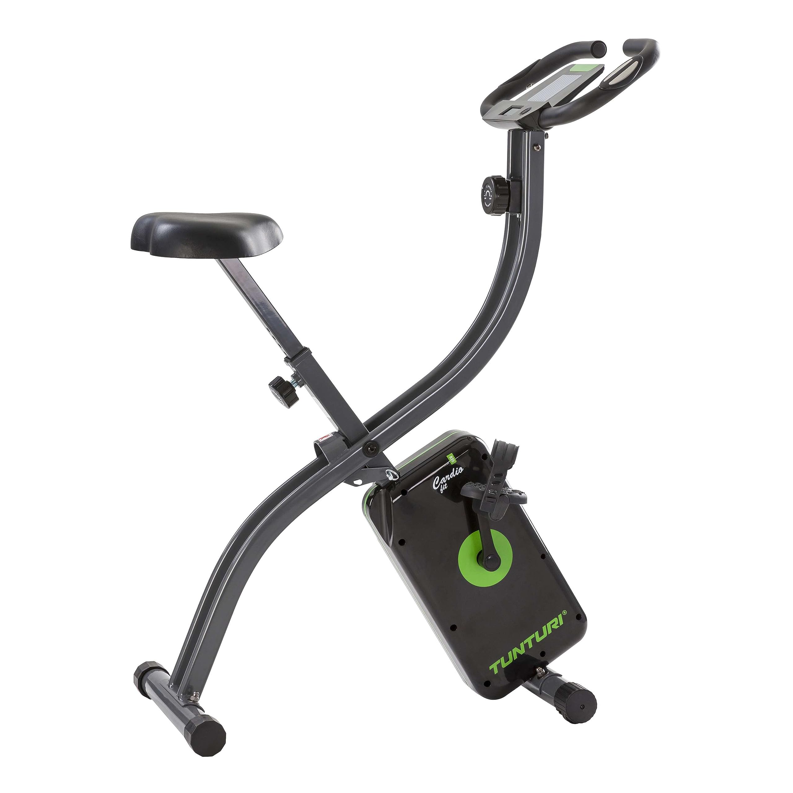 Tunturi Cardio Fit B20 X bike heimtrainer fahrrad klappbar / Fitnessfahrrad / hometrainer fahrrad trainer mit LCD-Bildschirmanzeige und Tablethalterung - Schwarz